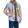 thumbnail image 2 of Zofaai Bluey Pattern Men's Zipper Cardigan, Drawstring Hooded Pocket Long Sleeve Cardigan Jacket, Suitable for Leisure and Sports-Small, 2 of 5