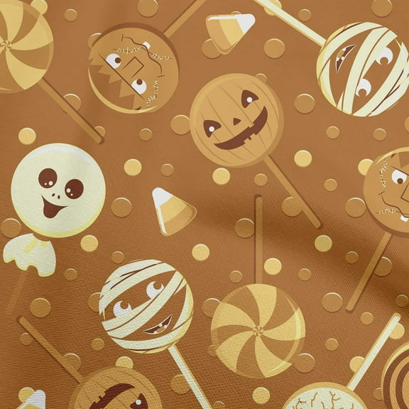 oneOone Polyester Spandex Brown Fabric Halloween Dress Material Fabric Print Fabric By The Yard 56 Inch Wide