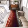 thumbnail image 4 of Runner Rug 2'x6', Red Ocean Waves Washable Non-Slip Hallway Runner Rugs, Summer Beach Coastal Abstract Bedside Rugs Floor Mats Carpet Runners for Kitchen Bathroom Laundry Room, 4 of 8