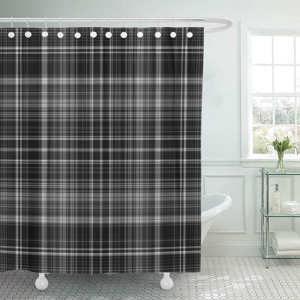 PKNMT Black Fall Plaid Pattern Gray Masculine Stripes Winter Abstract