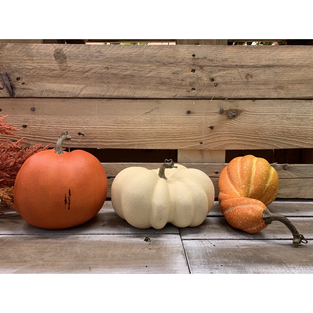 Way to Celebrate Thanksgiving Multicolor Heirloom Pumpkins Decoration