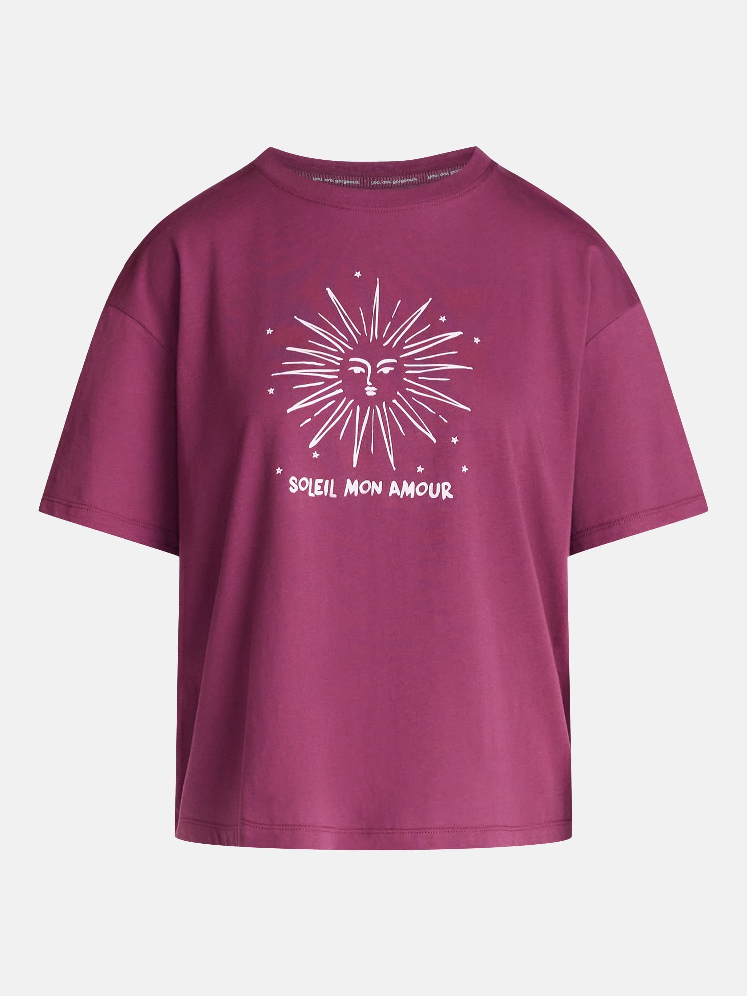 Joyspun Women's Cotton Jersey Sleep Graphic Tee with Short Sleeves, Sizes XS-3X