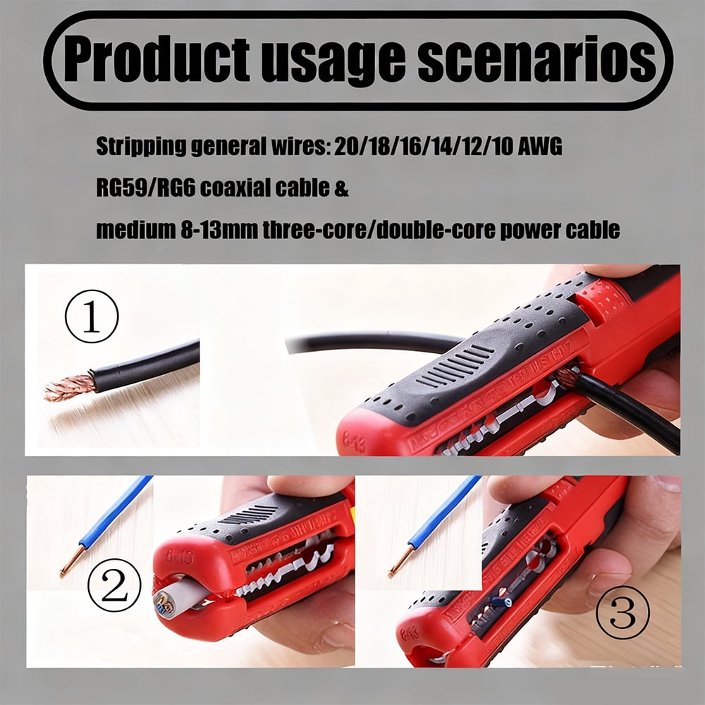 Wire Stripper Multi-Functional Electrician Cable Dismantling Stripper Crimper 8-13mm Low-Voltage Round Cable Hand Stripping Tool