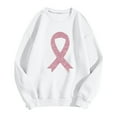 thumbnail image 4 of KHONTS Women Cancer Sweatshirt Sequin Cancer Awareness Long Sleeve Casual Fall Crewneck Pullover Sweatshirts White XL, 4 of 4