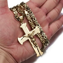 Hip Hop Titanium Steel Cross Pendant Men's Necklace