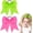 pink and green, variant on 2 Pack Bows Hair Ties - Hot & Neon Green, 80s 90s Glow Party & Cheerleading Bows for Girls, Retro Hair Accessories