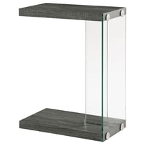 Accent Table Weathered Grey and Clear