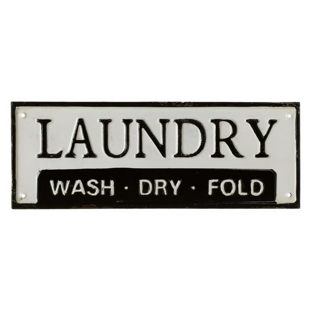 Laundry Wash Dry Fold Enamelware Wall Plaque 17 Inches Metal - Walmart.com