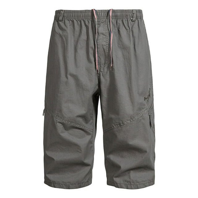 Lksixu Mens Shorts Men's Stretch Cargo Shorts Casual within Drawstring Classic Summer Short with Multi Zipper Pockets Lightweight Summer Breathable Shorts for Workout Sport Gym