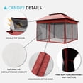 thumbnail image 4 of Meetleisure 11'x11' Pop Up Gazebo for Patios, Outdoor Canopy Tent with Sidewalls, Mosquito Netting, Pop Up Shelter for Wedding Party, Red, 4 of 11