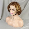 thumbnail image 2 of 4/30 Brown Color Loose Wave Pixie Cut Wig Short Bob Human Hair 13x4 Lace Frontal Wigs Transparent Lace Human Hair for Black Women Lace Front Human Hair Wig, 2 of 6