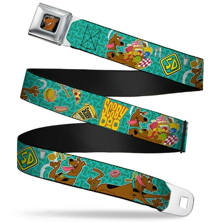 Ski Doo Belt Scooby Doo Face Full Color Black Scooby Doo & Snacks Bone Monogram Blues Seatbelt Belt Standard ()