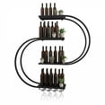 thumbnail image 4 of golytefs Wall Mounted Wine Rack with Led Light 4-Tiers Liquor Bottle Display Shelf Liquor Bottles Floating Shelves Display Storage with Wine Glass Holder for Home Bar Dining Room (Black 120x20x120), 4 of 8