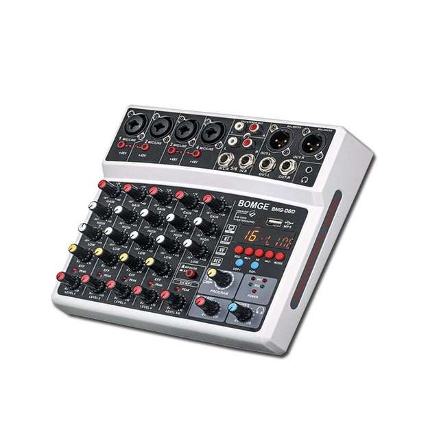 Professional 6 Channel DJ Sound Mixer 16DSP Interface Mixing Console Desktop with MP3 Input