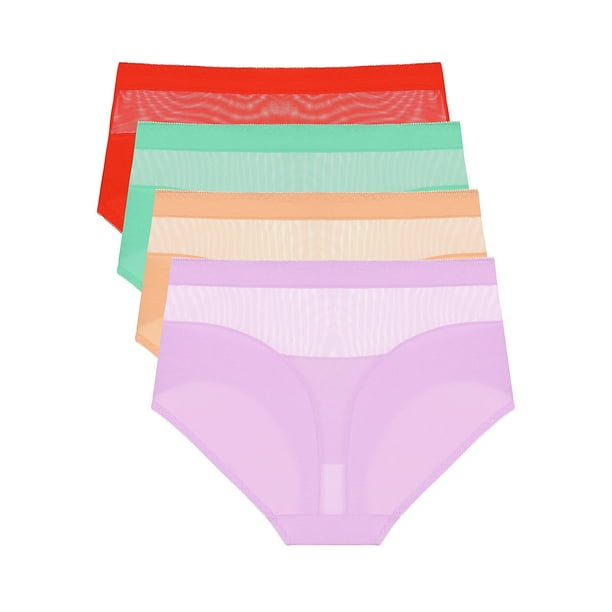 Agnes Orinda Women's Underwear 4 Pack Full Coverage Soft Briefs