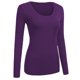 thumbnail image 1 of Emmalise Camiseta básica de manga larga con cuello redondo para mujer, talla pequeña, color morado, 1 of 1