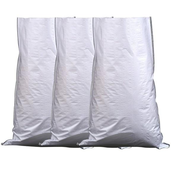 3X Woven Bag Clearance! Thick White Plastic Film Woven Bag Flooding Sandbag Protection Packaging 15X24In