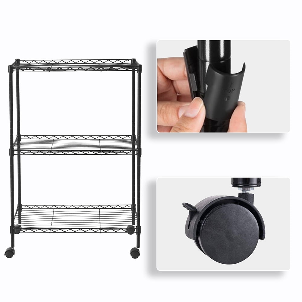 3-Tier Shelving All-Purpose Utility Cart