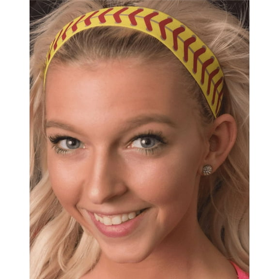 Girls softball headband, yellow no slip, softball no slip headband, fast pitch softball headband
