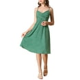 thumbnail image 3 of INSPIRE CHIC Women's Floral Twist Front Adjustable Strap Hidden Zipper Midi Dress M Green, 3 of 9