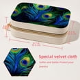 thumbnail image 5 of Peacock Feathers Velvet Portable Earring Holder with Removable Compartment: Display Case, Jewelry Box, Decorative Box - Gift!, 5 of 7