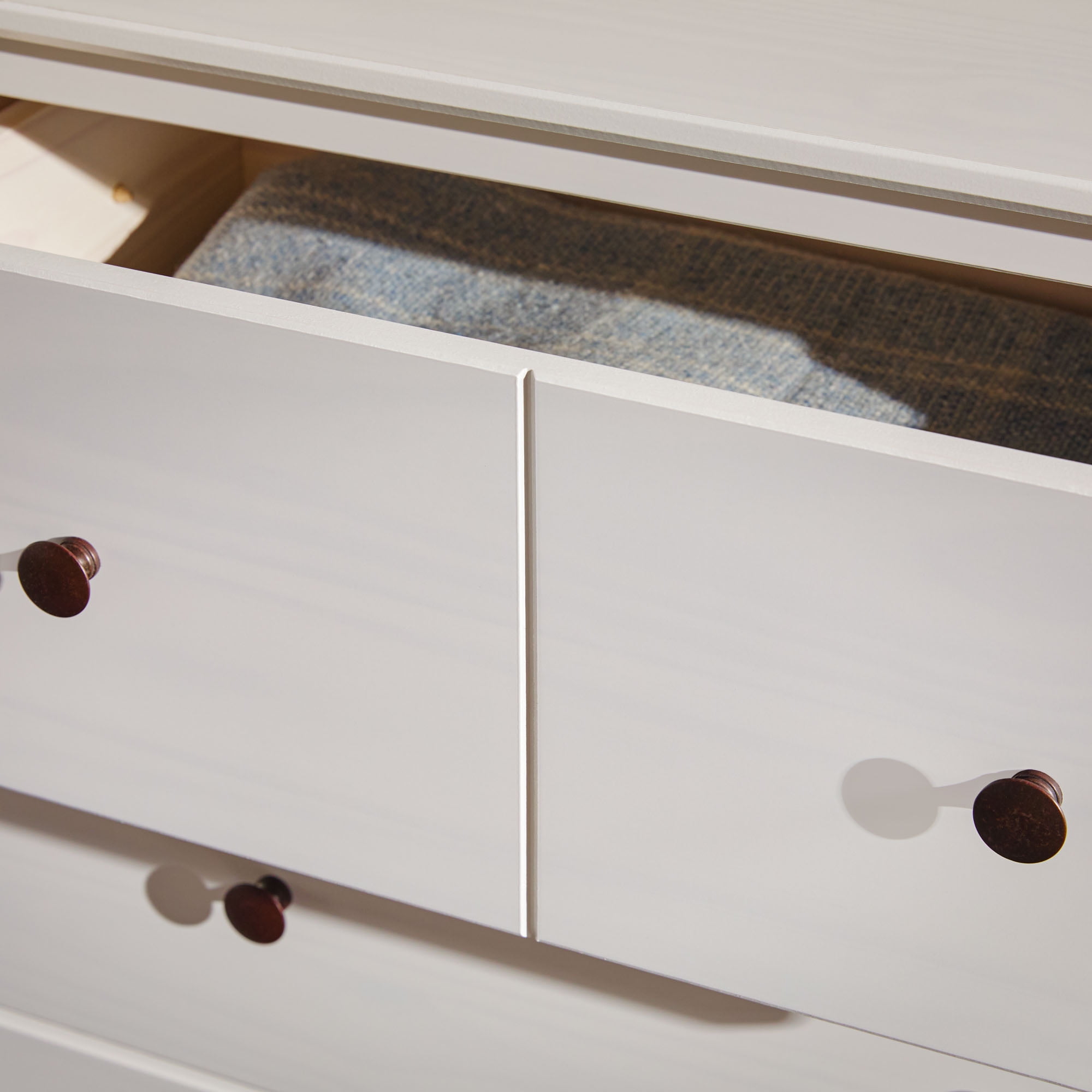 Walker Edison Mid-Century Modern 6-Drawer Solid Wood Dresser, White
