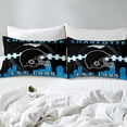 thumbnail image 4 of Erosebridal Sports Fitted Sheet Full Size,Football Helmet Bed Sheets,Blue Black Bed Set,American Football Bedding Set with 2 Pillowcases Bedroom Decor(Charlotte),no Flat Sheet, 4 of 5