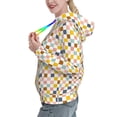 thumbnail image 2 of Fotbe Colorful Checkered 1 Pattern Womens Long Sleeve Hoodie, Pullover Hooded Sweatshirt, Kangaroo Pocket Hoodie with Eye-catching Drawstrings-X-Large, 2 of 7