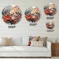 thumbnail image 4 of Designart "Floral Wreath in Beige and Orange IV" Floral Oversized Wall Clock, 4 of 5