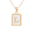 thumbnail image 2 of Kripyery Pendant Necklace Square A-Z Letters Jewelry Plated Geometric Clavicle Chain for Wedding, 2 of 8