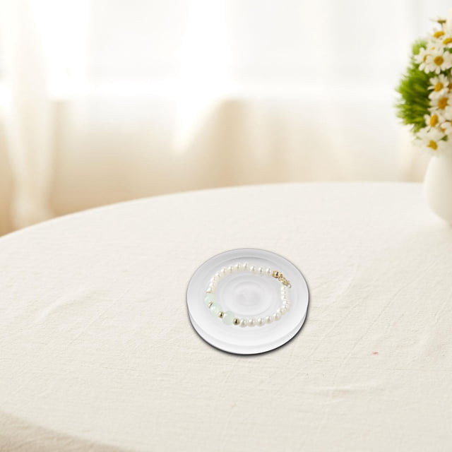 Bandeja de exhibición de brazaletes colgantes de acrílico, organizador de joyas, resistente a arañazos, accesorio, soporte para pulseras de cuentas, Circular blanca
