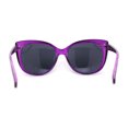 thumbnail image 4 of Womens Classic Oversized Cat Eye Fashion Plastic Sunglasses Purple Black, 4 of 4