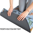 thumbnail image 3 of Blue Dinosaurs Leaves Pattern Hot Yoga Mat Towel Non Slip for Hot Yoga - Quick-Drying Yoga Mat Cover with 4 Corner Pockets with Travel Bag - Hot Yoga Towel Non Slip 70"x26", 3 of 6