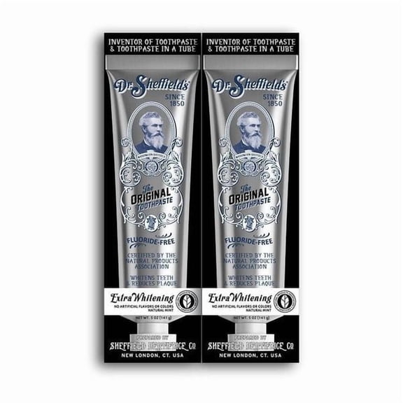 Dr. Sheffield’s Certified Natural Toothpaste (Extra-Whitening) - Fluoride Free (2-Pack)