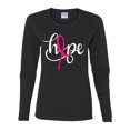 thumbnail image 2 of Wild Bobby Hope Breast Cancer Ribbon Breast Cancer Awareness Women Graphic Long Sleeve T-Shirt, Black, Small, 2 of 6