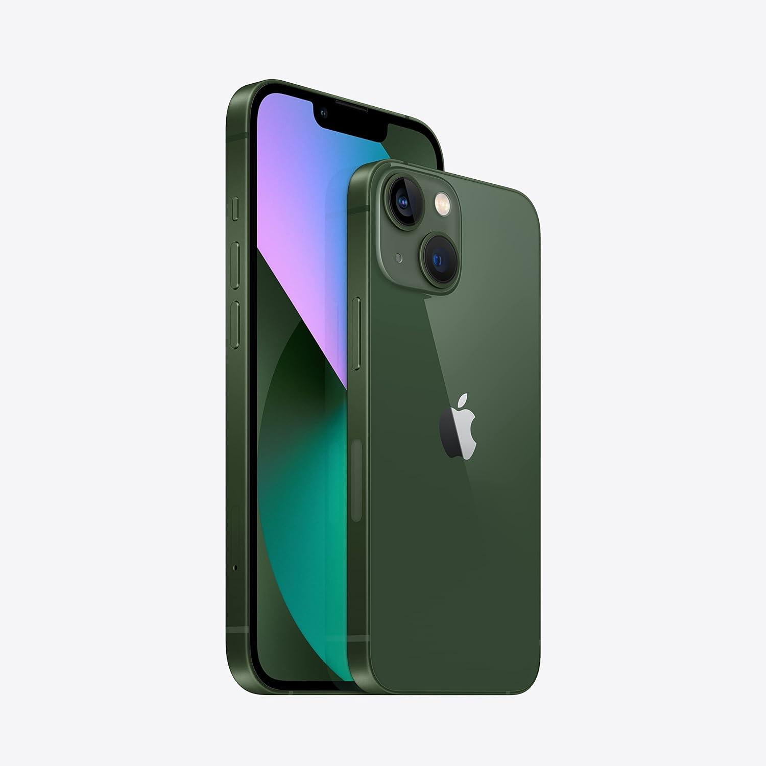 Restored Apple iPhone 13 256GB Green Fully Unlocked Bundle: LED Wireless Speaker, Bluetooth Headphones, Screen Protector, Wireless Charger, & Phone Stand (Refurbished)