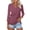 Wine, variant on Women Blouses Loose Casual 3/4 Sleeve Tunic Shirts Fashion Summer V-Neck Solid Casual Blouse