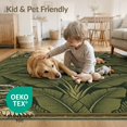 thumbnail image 4 of ODIKA 3'x5' Washable Throw Rug Stain Resistant, Low Profile, Non-Slip Botanical Aesthetic With Vintage Scrollwork Accents Snake Tropical Refined for Entryway, Kitchen, Mudroom, 4 of 7