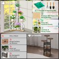 thumbnail image 4 of Nalone Indoor Plant Stand, 5 Tier Corner Shelf for Multiple Plants, Tall Flower Holder for Patio Garden Balcony Living Room, Natural Finish, 4 of 7