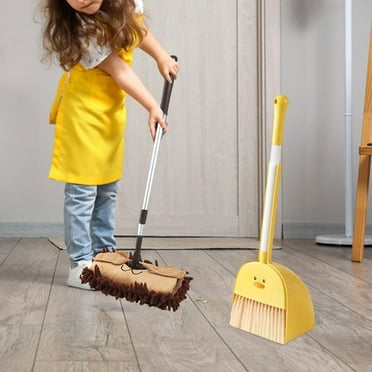 PETSOLA Kids Cleaning Set Pretend Play Mini Broom with Dustpan Mop for Kids Little Housekeeping Helper Set for Preschool Kindergarten