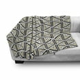 thumbnail image 3 of Geometric Soft Flannel Fleece Throw Blanket, Modern Art Triangle and Diamond Repeating Line Tiling Image, Cozy Plush for Indoor and Outdoor Use, 50" x 60", Mustard and Black, by Ambesonne, 3 of 6