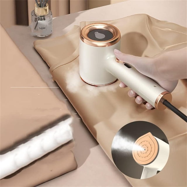SUTENGDA Portable Mini Ironing Machine Travel Mini Steam Iron Handheld Garment Steamer Fast Preheating Steam Dry Ironing For Home and Travel Beige