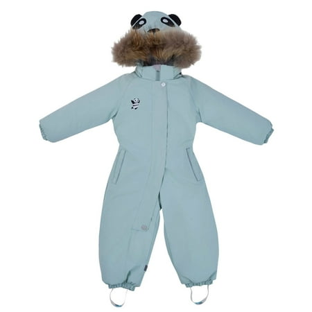 XQYLOS Toddler Winter Snowsuit Girls Waterproof Windproof Thick Warm Ski Suit Cozy Snowboarding Hooded Jumpsuit Insulated Thermal Snow Overalls