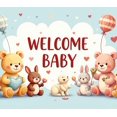 thumbnail image 4 of LUUFILx Welcome Baby Banner Backdrop Decoration for Baby Shower Party Supplies Cute Animal Theme Photography Props Background Newborn Celebration Decor, 4 of 7