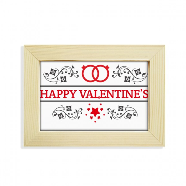 Bureau de Jour de Saint Valentin Noir Rouge Décorer Cadre Photo Peinture 5 X 7 Pouces