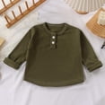 thumbnail image 4 of ATOGUTA Long Sleeve Shirts Girls Casual Long Sleeve T Shirts Kids Crewneck Tops Fashion Tees Size 0-12, Army Green, 4 of 6