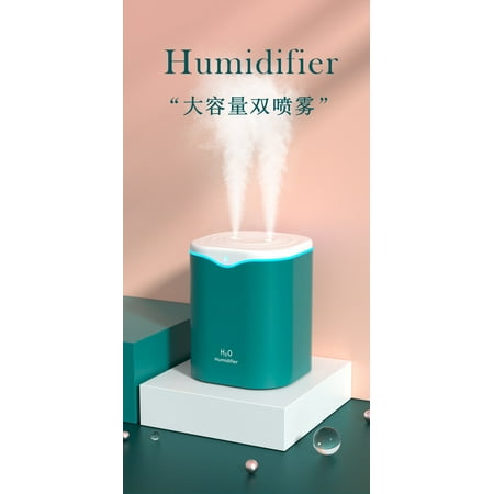 

2021 New Mini USB Double Humidifier Creative Home Desktop Mass Portable Humidifier 水滴加湿器【双喷绿色】
