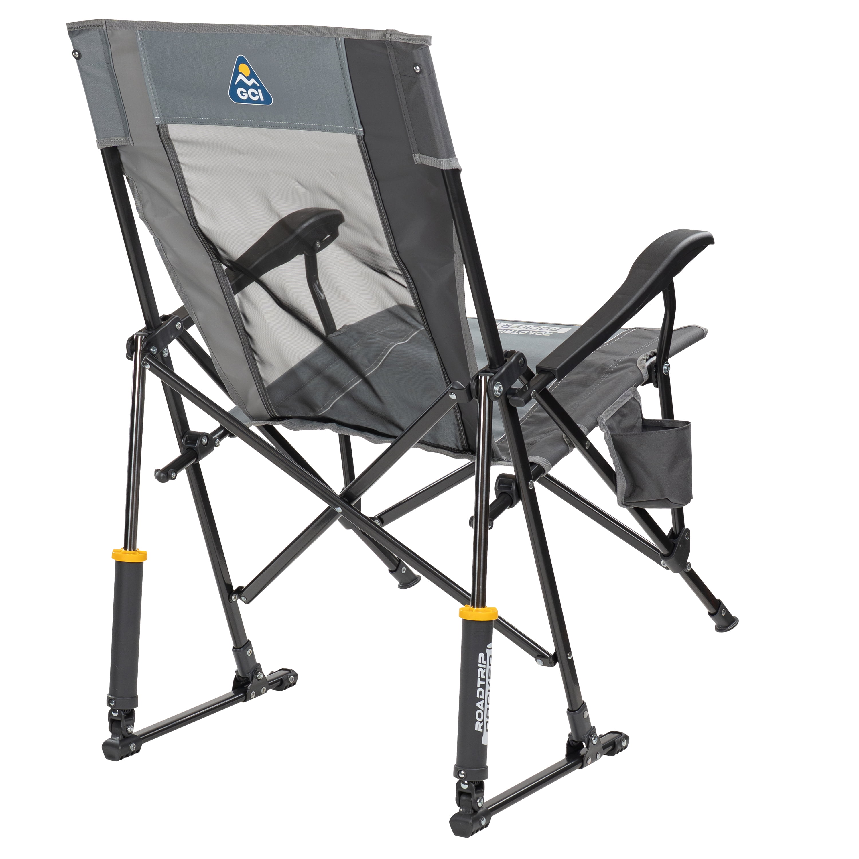 GCI Outdoor RoadTrip Rocker Foldable Rocking Camp Chair, Blue