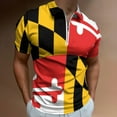 thumbnail image 2 of Maryland Flag Men Zipper T-shirt Summer Casual Short Sleeve T-shirt Top, 2 of 7