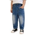 thumbnail image 5 of XINXIAOO Kids Toddler Boys Straight Fit Denim Jeans Elastic Waisted Pull on Soft Long Pants Fall Clothes, Size 2T-10Y, 5 of 9